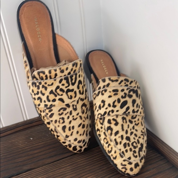 Halogen Leopard Print Calf Hair Slip-On Mules - Picture 7 of 7